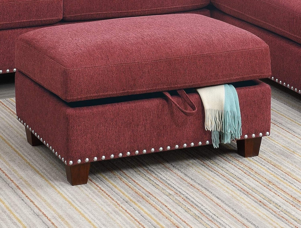 Red Velvet Sectional Sofa T36041
