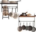 2 Pack Wall Mounted 2 Tier Pot Rack with 8 Hooks N75421