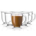 Clear Glass Coffee Mugs Set of 6 15-Oz Borosilicate Glass G182