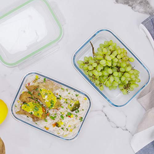 63 Oz 2 Pcs Large Glass Food Storage Containers with Locking Lids X5965
