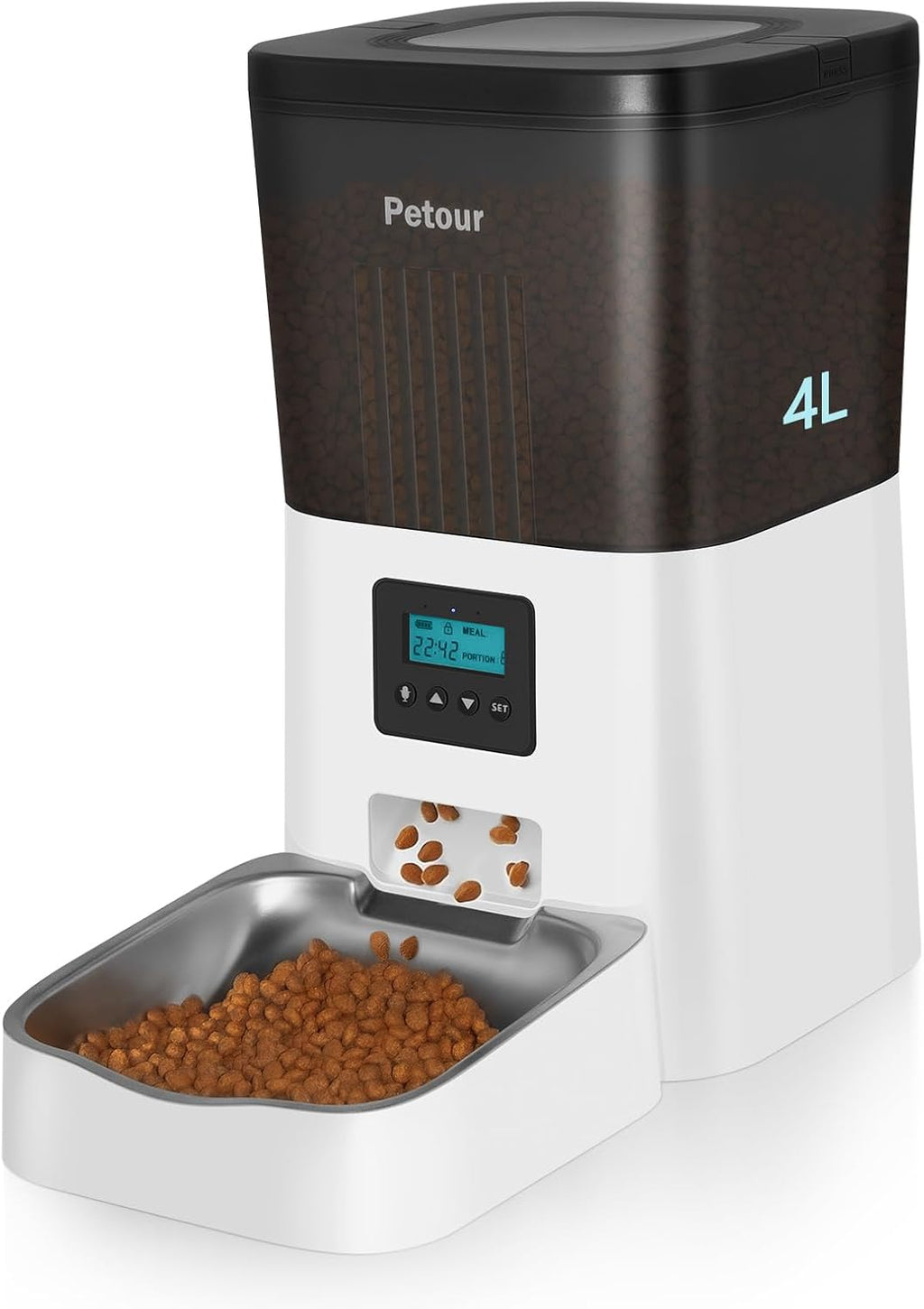 Automatic Cat Feeder with Stainless Steel Bowl B720827