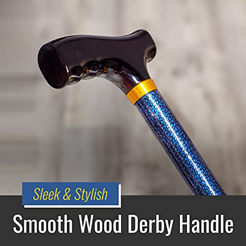 Folding Adjustable Wood Handle Cane T1275