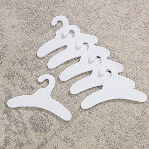 White Wooden Doll Armoire with 6 Hangers L654
