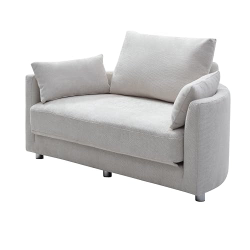 Burgundy Foldable Sleeper Sofa Bed with 3 Elastic Pillows Y200