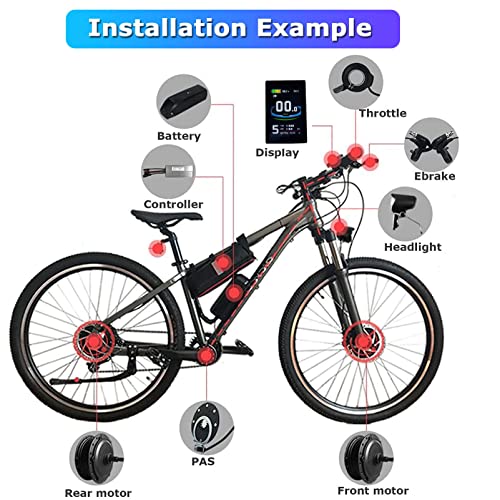 48V 350W Rear Hub Motor Ebike Conversion Kit with LCD Display Q9935