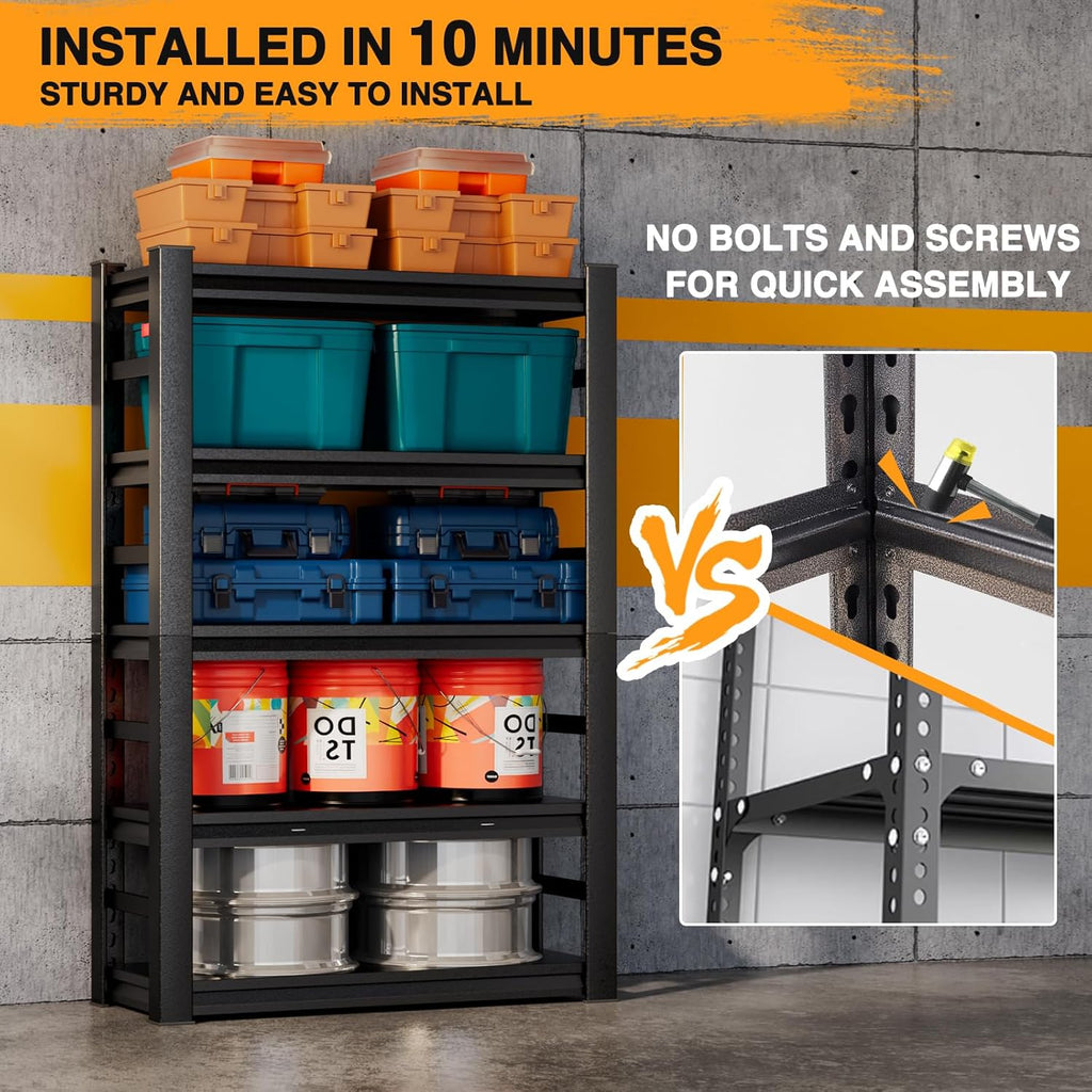 5 Tier Adjustable Metal Garage Shelving 31.5" W X 15.7" D X 63" H R126857