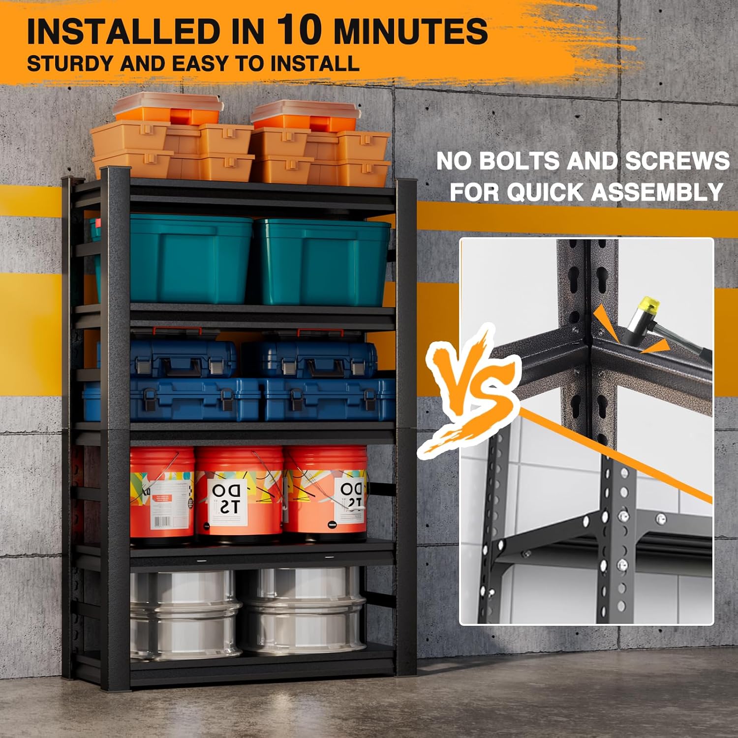 5 Tier Adjustable Metal Garage Shelving 31.5" W X 15.7" D X 63" H R126857