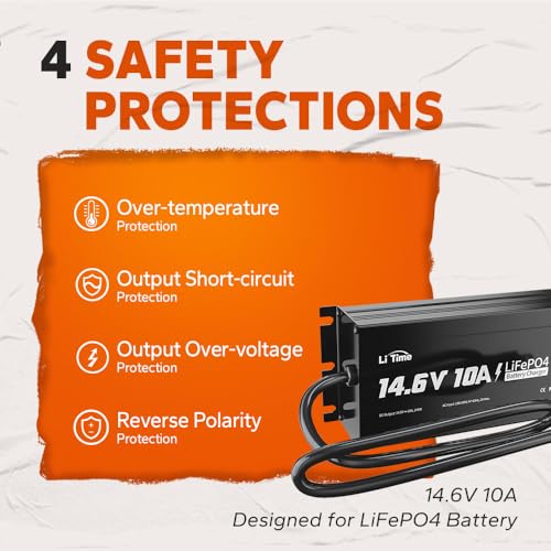 14.6V 10A LiFePO4 Onboard Charger with LED Indicator F9166