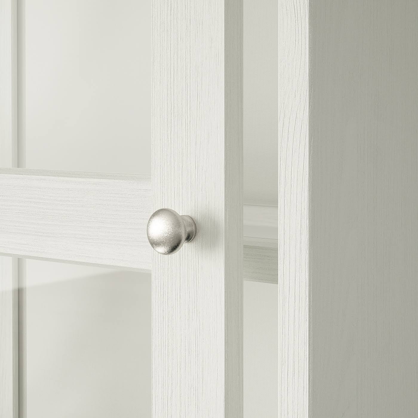 White Clear Glass Glass-Door Cabinet with Base Z6687