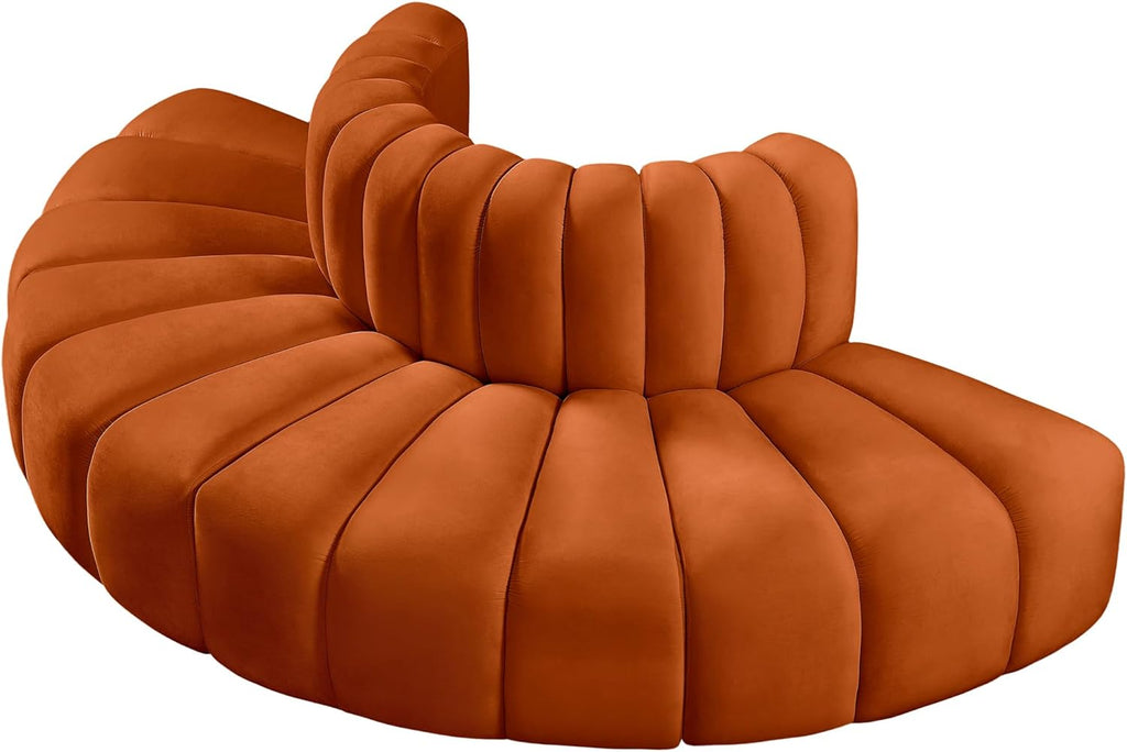 Cognac Velvet Sofa U2232