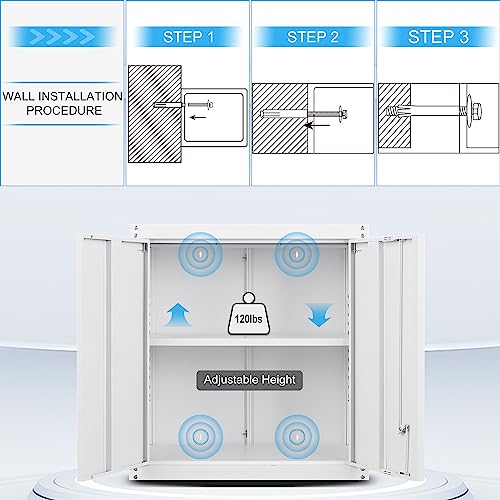 Metal Wall Cabinet with Doors and Adjustable Shelf U17725