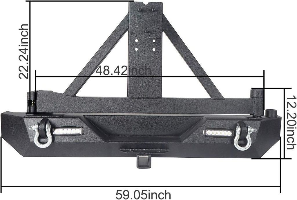 Steel Bumper with Tire Carrier and Receiver Hitch Z67898