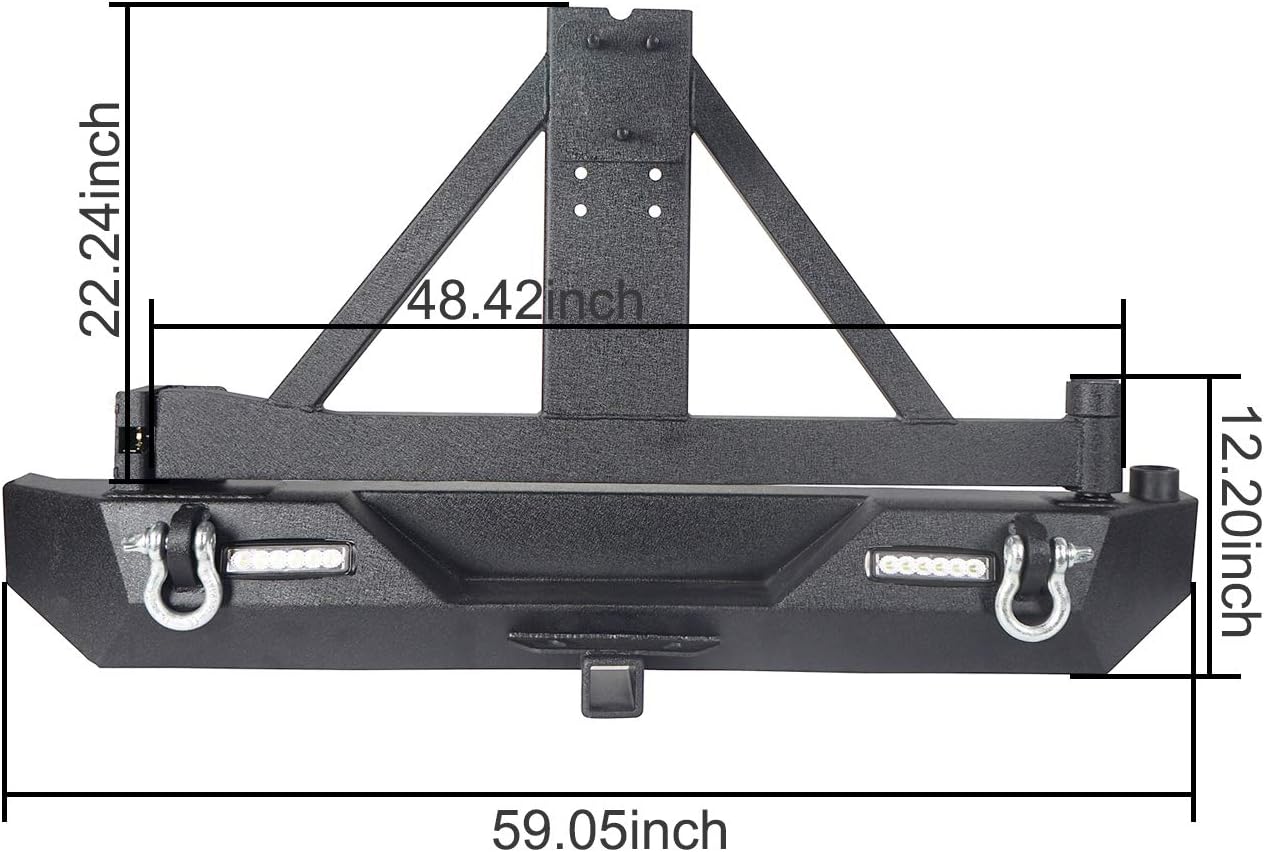 Steel Bumper with Tire Carrier and Receiver Hitch Z67898