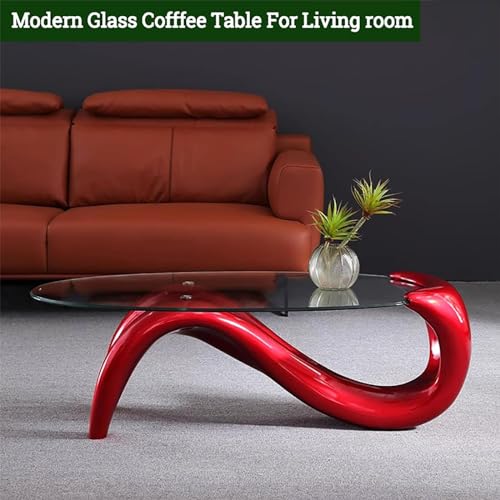 Oval Glass Coffee Table (Orange) C44865