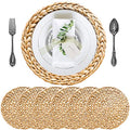 Set of 10 Round Water Hyacinth Wicker Placemats N51230