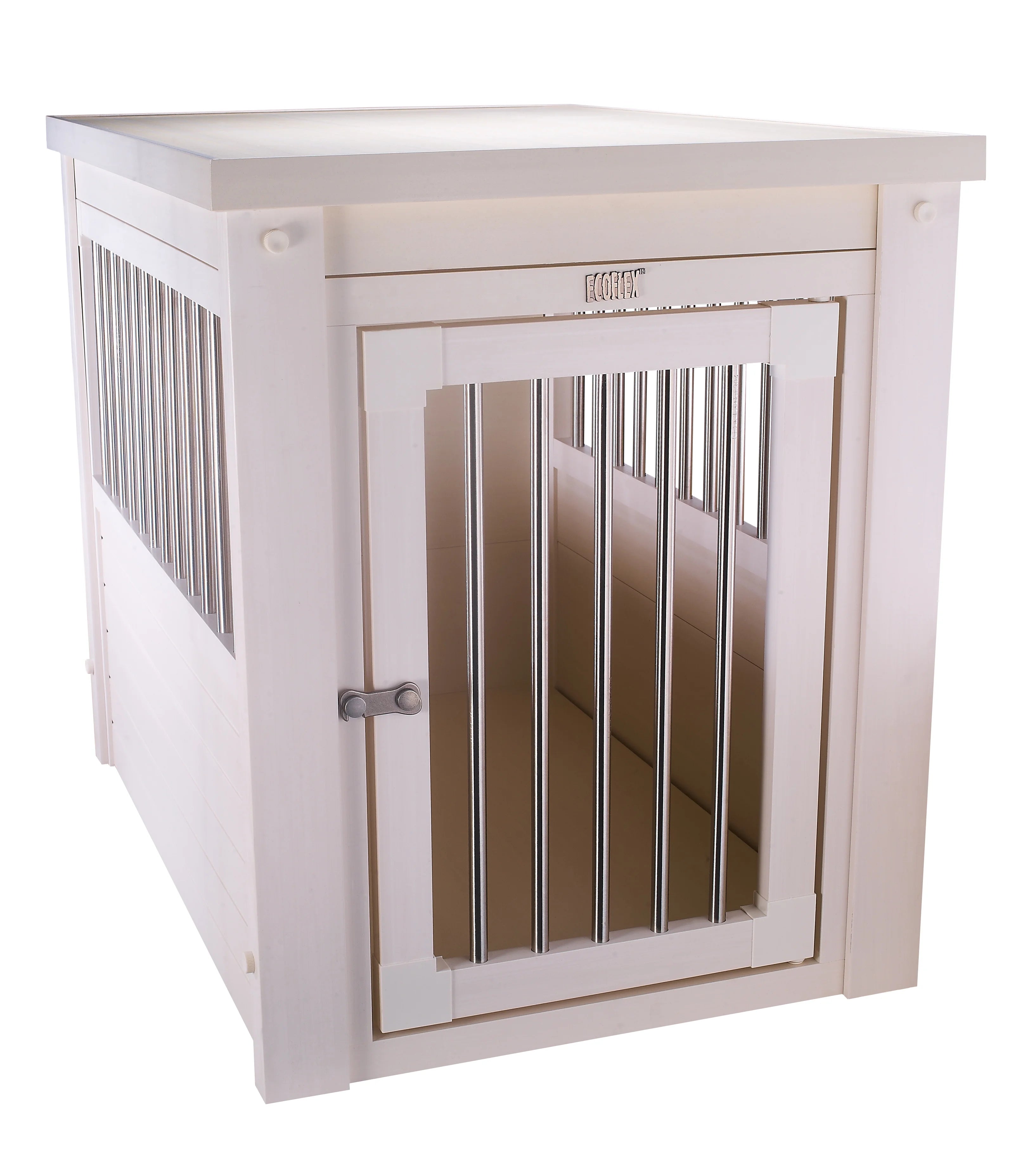 Antique White Medium Dog Crate End Table Z1204