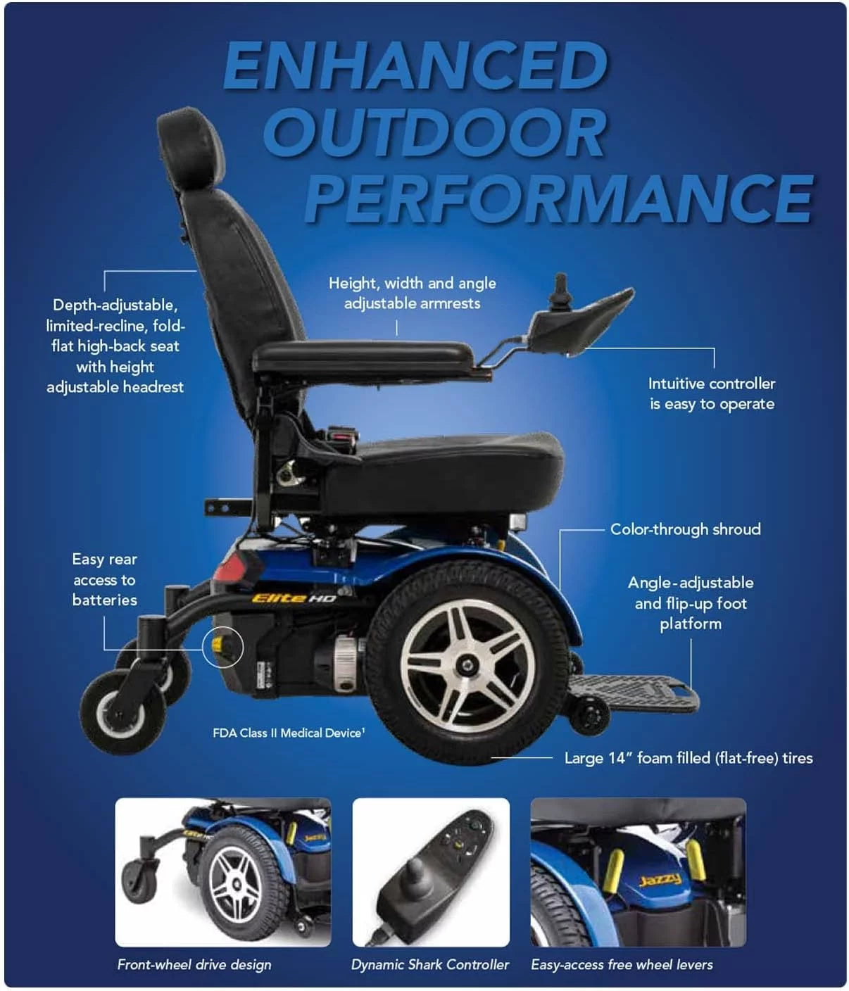 Red Heavy Duty Power Chair A986