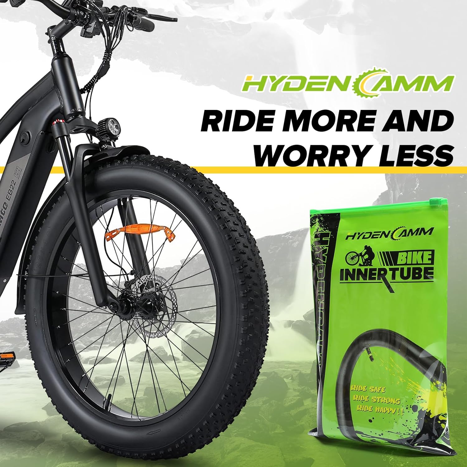 2 Pack 26x3.0-3.5, 2 Pack 26x3.5-4.5 Fat Bike Tube with AV 32mm Valve, Premium Butyl Rubber 26 x 3.5 Fat Tire Bike Tubes with 2 Tire Levers R563663