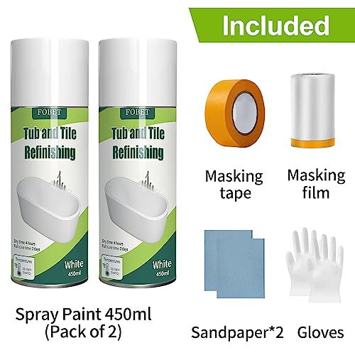 White 450ml (2 Pack) Tub and Tile Spray Paint J971926