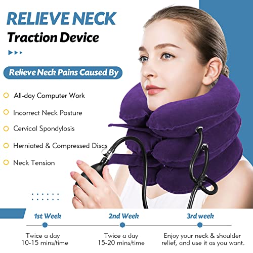 Adjustable Inflatable Neck Traction Device (Khaki Brown) A495