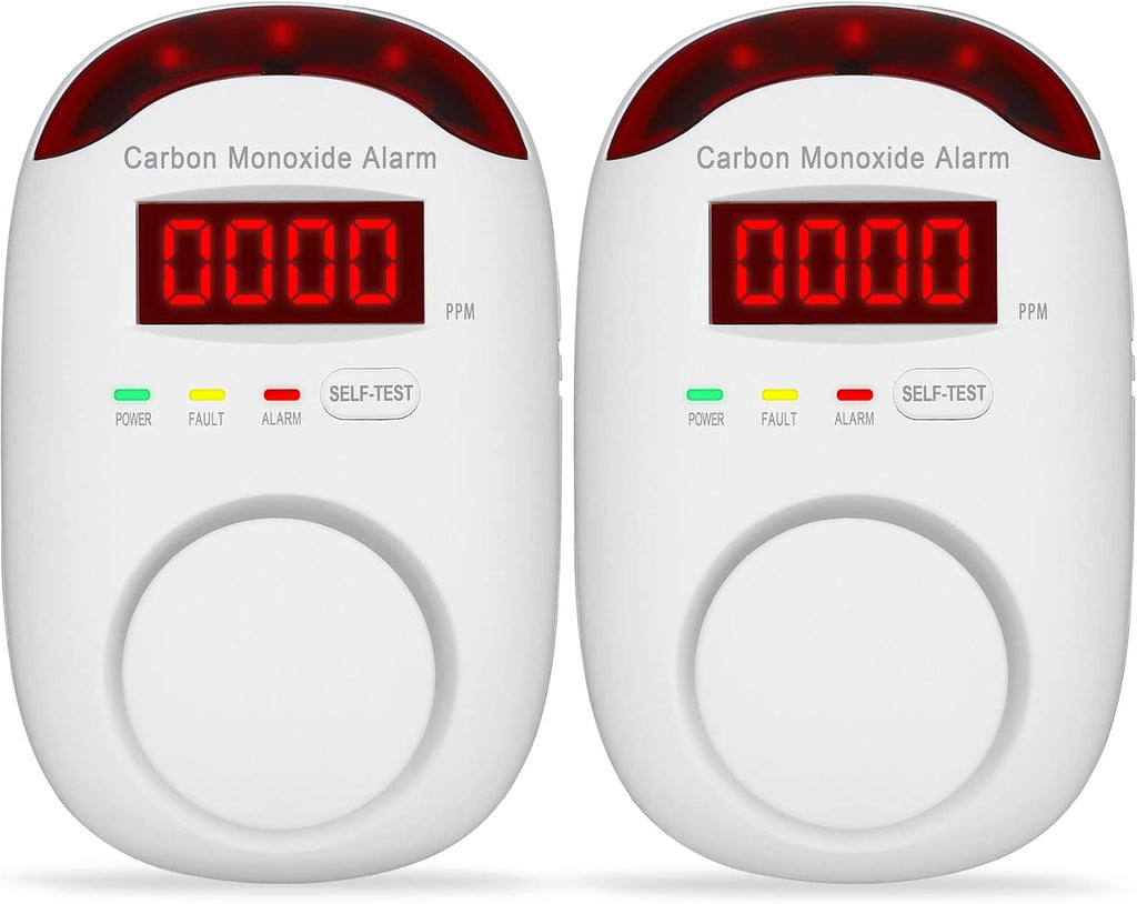 2 Pack Carbon Monoxide Detectors with Digital Display M64345