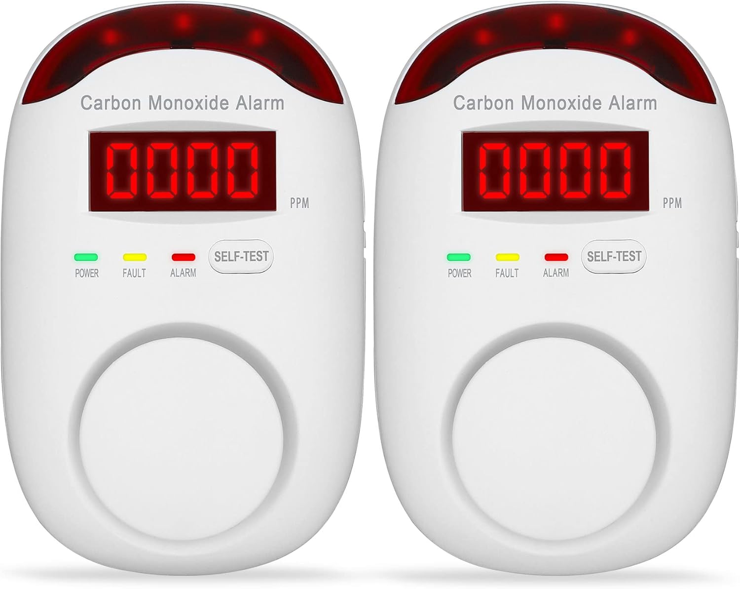 2 Pack Carbon Monoxide Detectors with Digital Display M64345