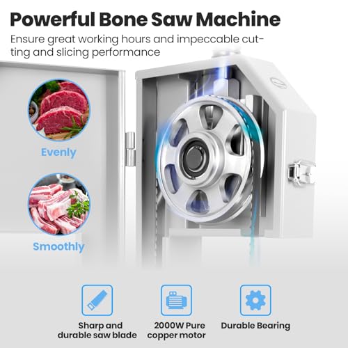 18x14" Stainless Steel Worktable Electric Bone Saw Machine with 8 Blades Y30502