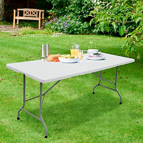 White Plastic 6ft Folding Table B137