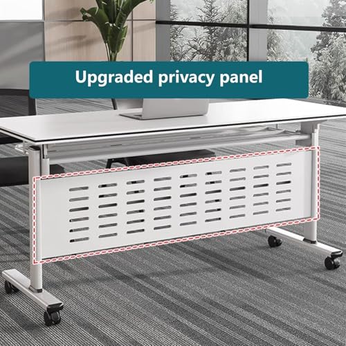 White Folding Conference Room Table with Silent Wheels S3361