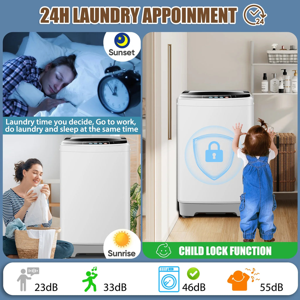 17.8 lbs Fully Automatic Compact Washer and Dryer Combo with Glass Top K162