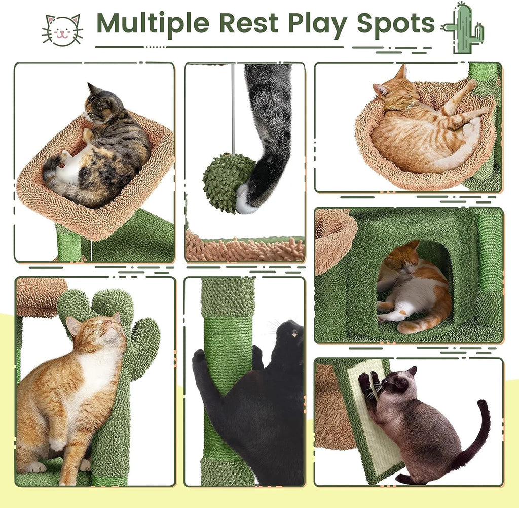 Cactus Cat Tree with Scratching Posts H56295