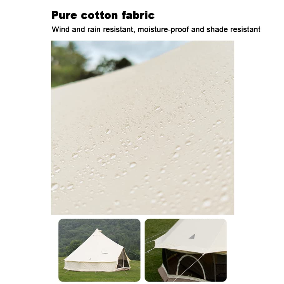 Canvas Bell Tent with Stove Jack, 4 Season Waterproof Tent L224490