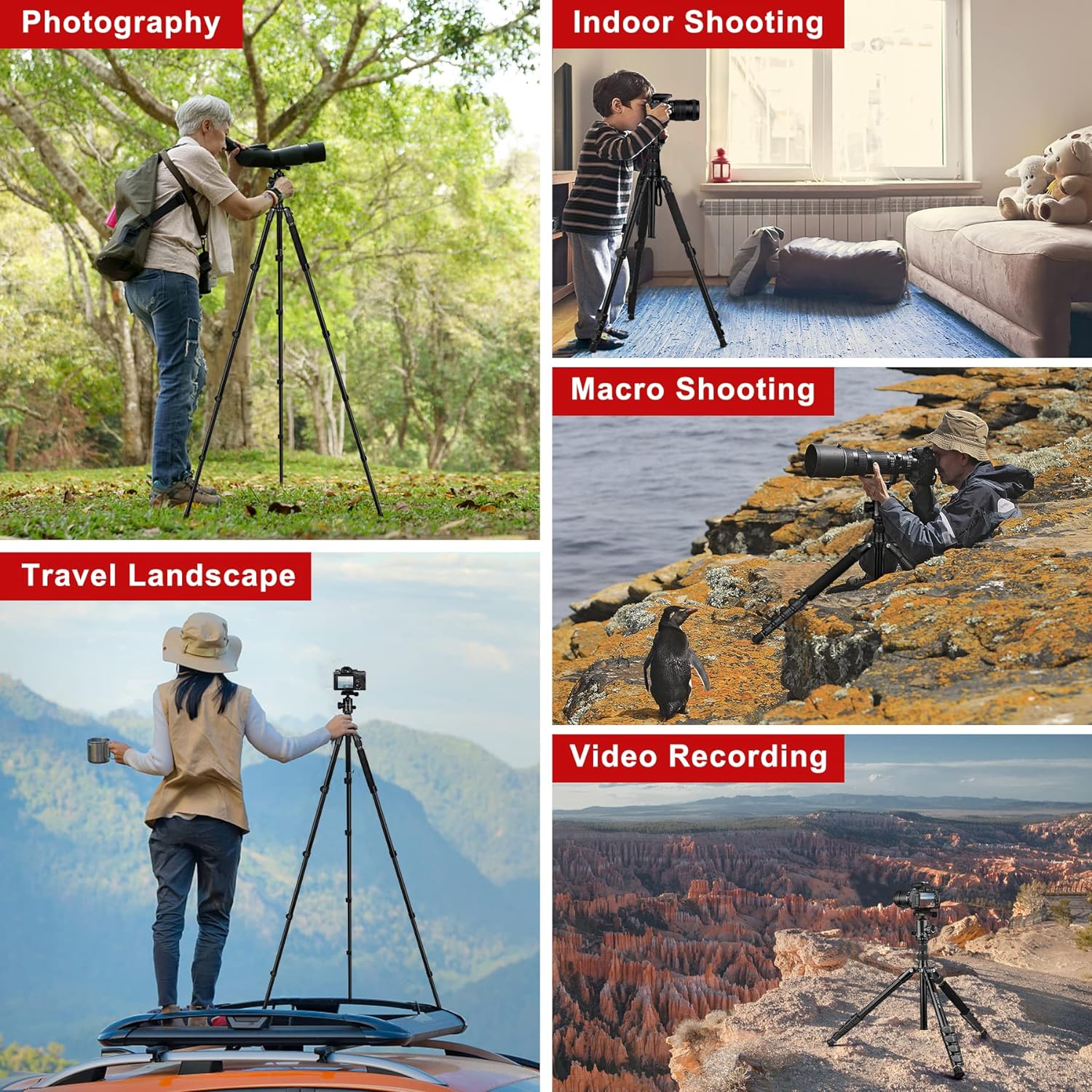 81" Heavy Duty Travel Tripod Black D26541