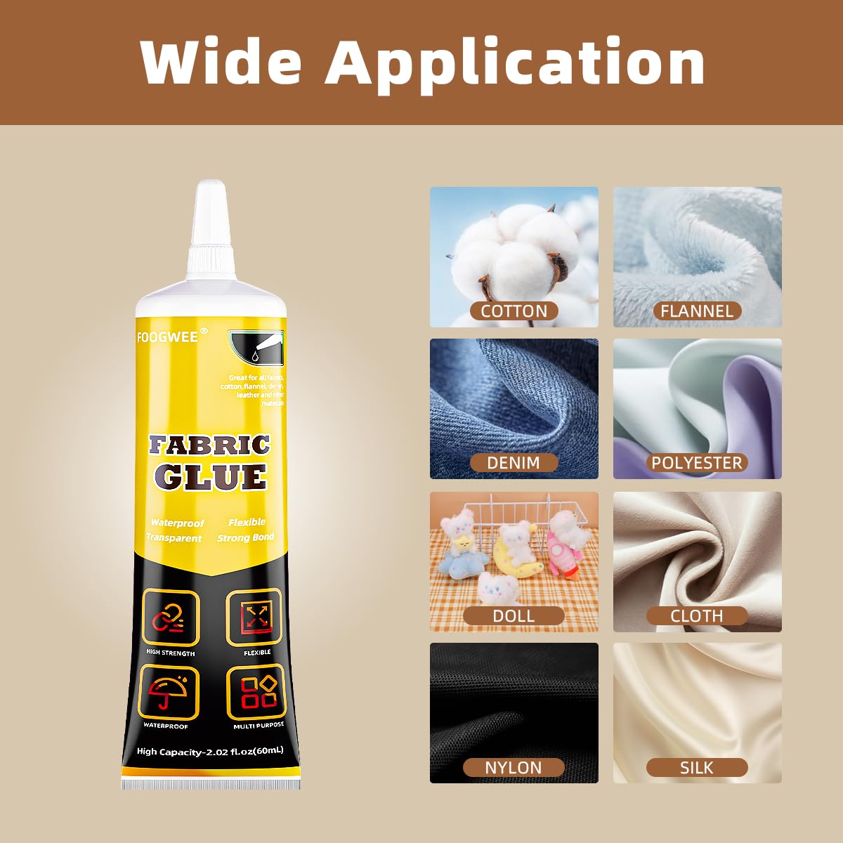 60ml Permanent Fabric Glue O9974