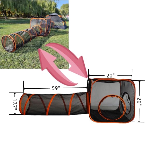 Large Cat Tent Outdoor with Tunnel V7095