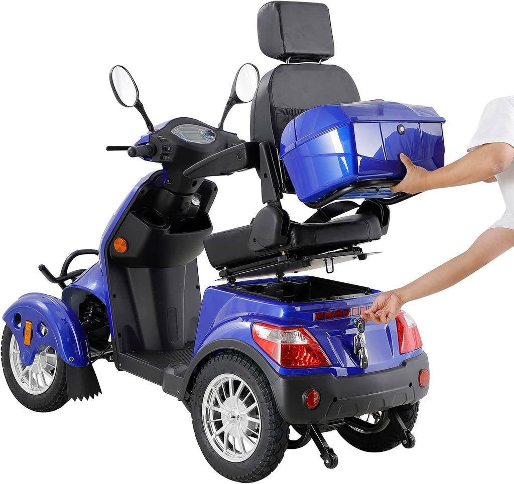 Blue 4-Wheel All Terrain Electric Mobility Scooter Z976835