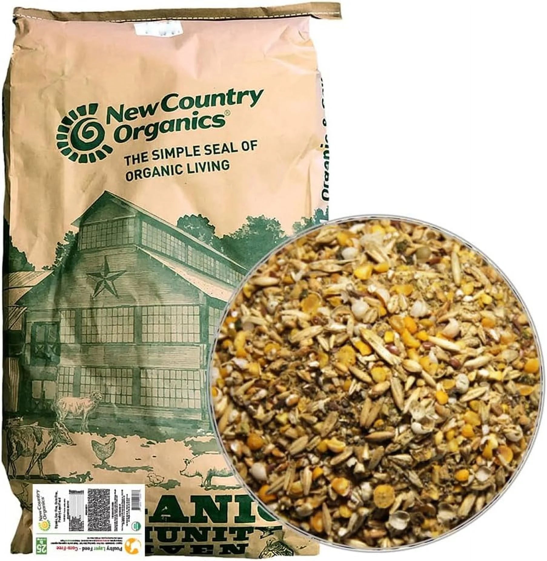 Corn-Free Soy-Free Organic Non-GMO 17% Protein Chicken Feed 25lb Bag A920