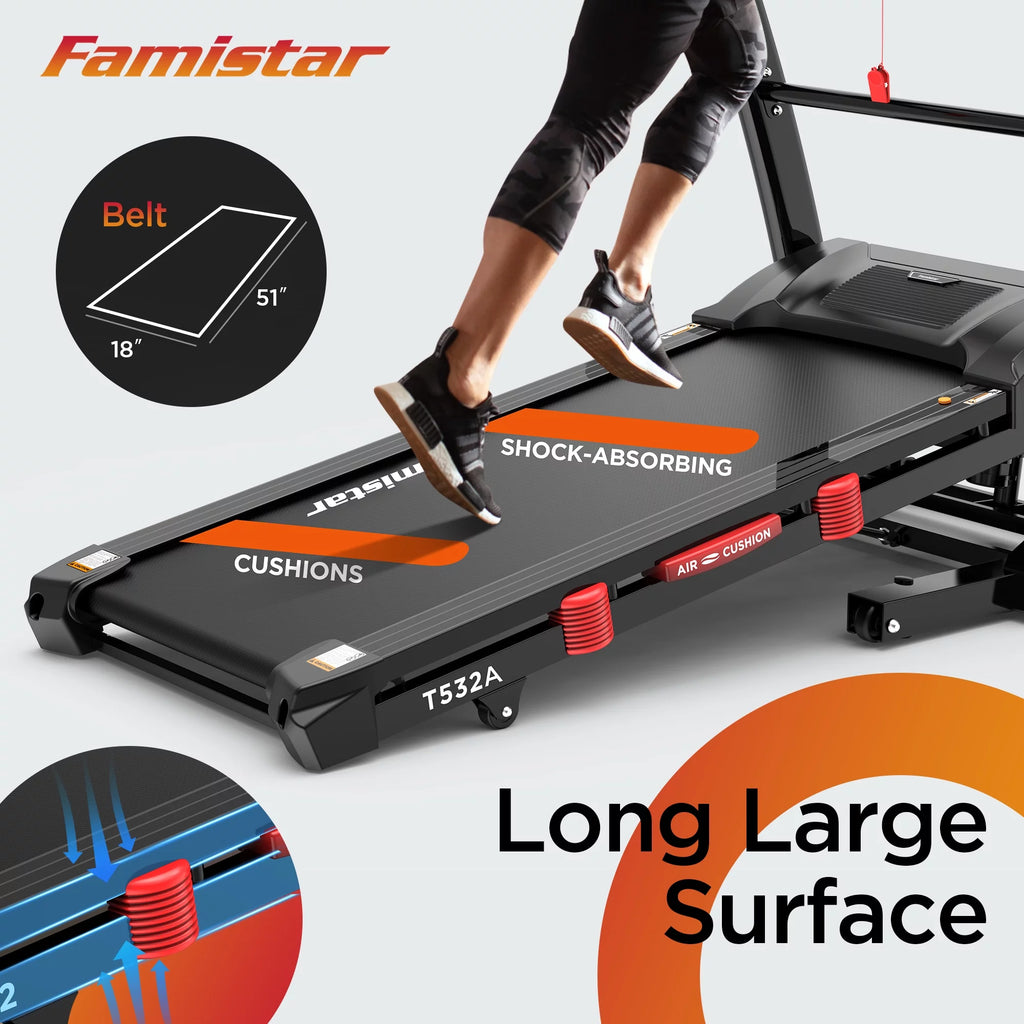 Portable Folding Treadmill 300 LB Capacity 15-Level Auto Incline W12665