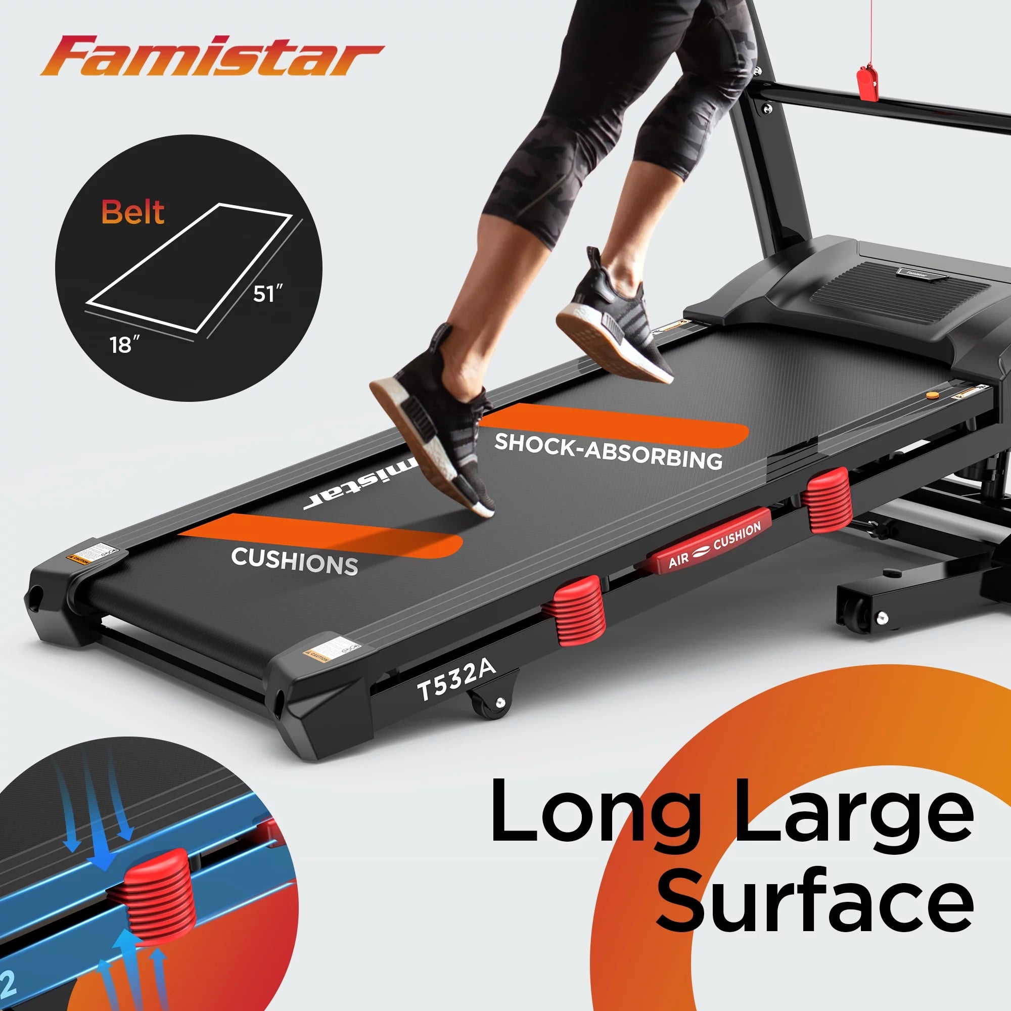 Portable Folding Treadmill 300 LB Capacity 15-Level Auto Incline W12665