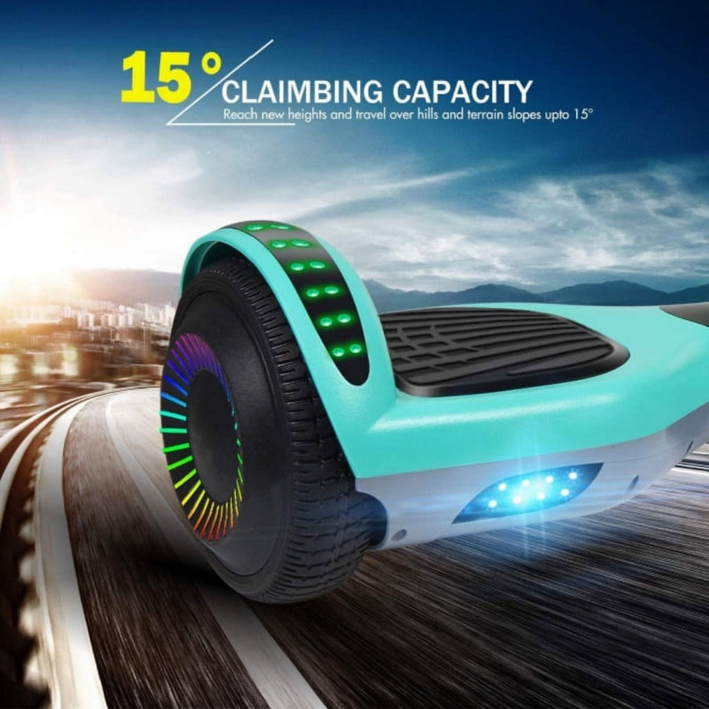 6.5 inch Off-Road All Terrain Hoverboard with LED Flash Wheels, Green Gray M825882
