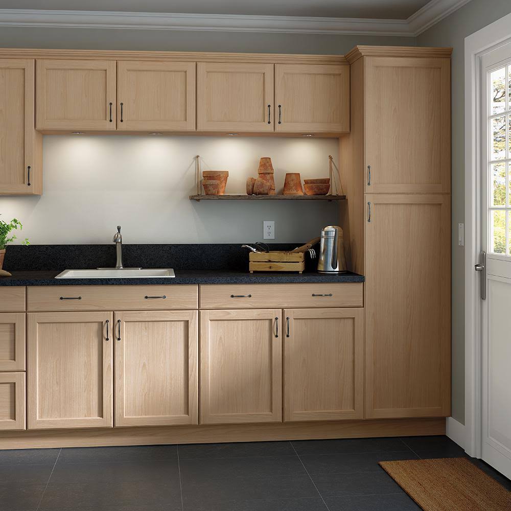 Unfinished Beech Frameless Base Cabinet with Drawer W845062
