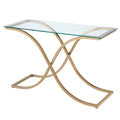 Glass Top Console Table in Champagne Y110343