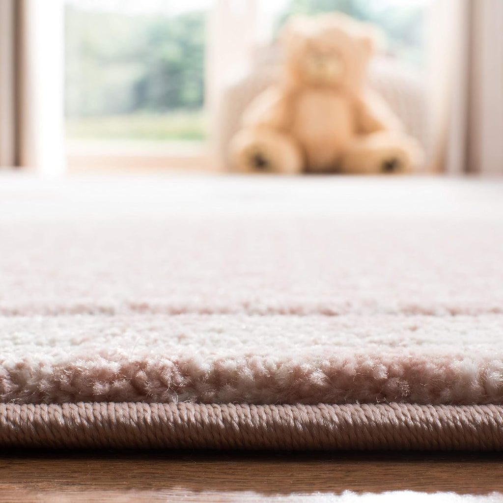 2'3" x 12' Pink & Grey Cat Design Runner Rug F21517