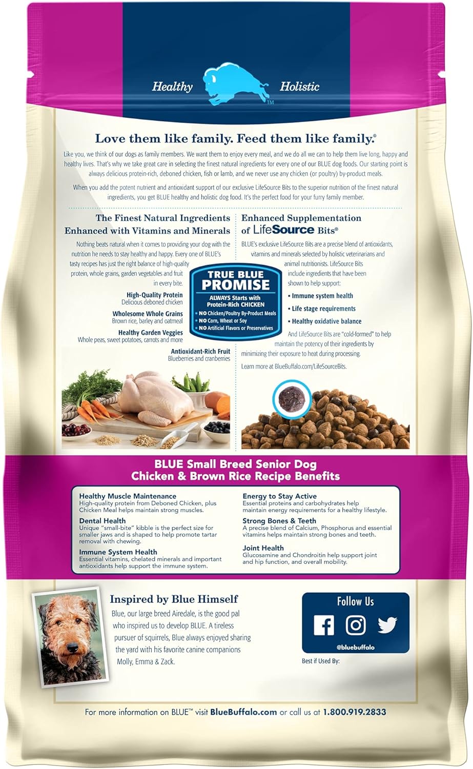 Natural Senior Small Breed Dry Dog Food, Chicken and Brown Rice 6-lb V164836