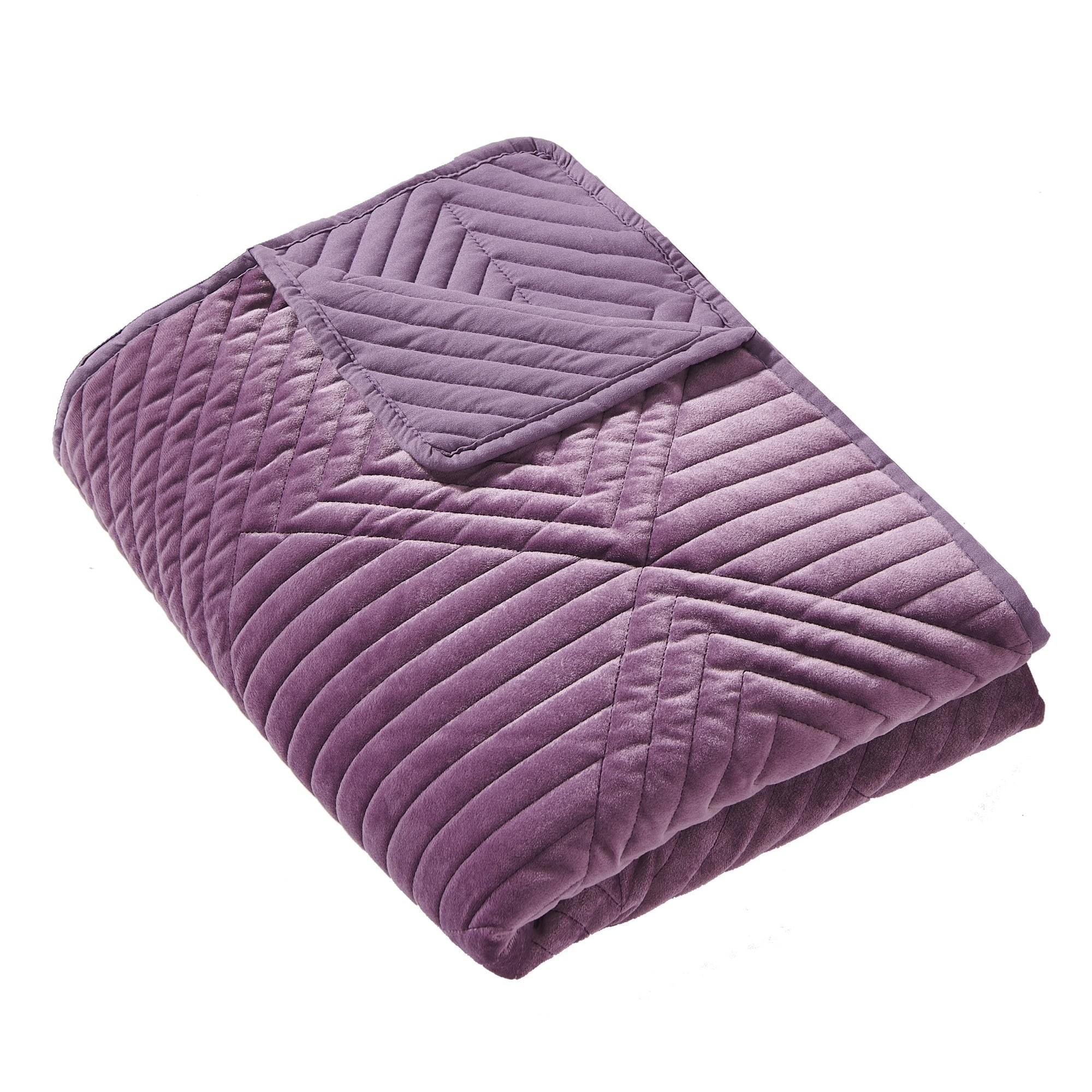 Riviera Velvet Quilted Throw Blanket Mauive V92854