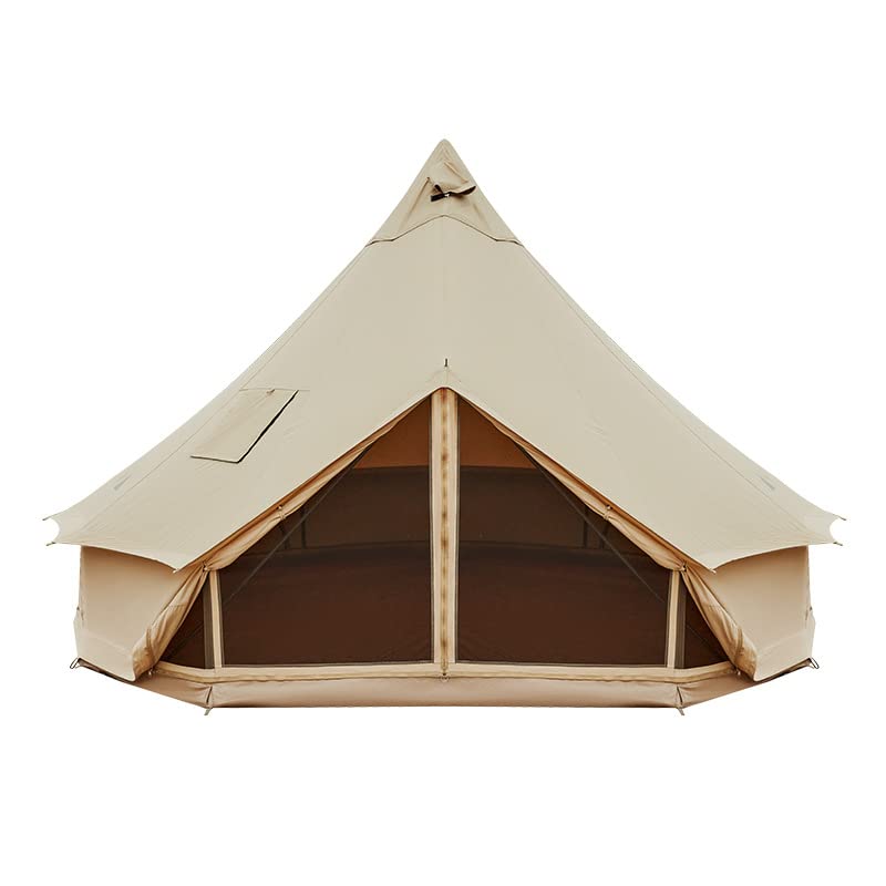 Canvas Bell Tent with Stove Jack, 4 Season Waterproof Tent L224490