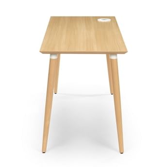Table Desk 60" W x 24" D Ash White Metal D514403