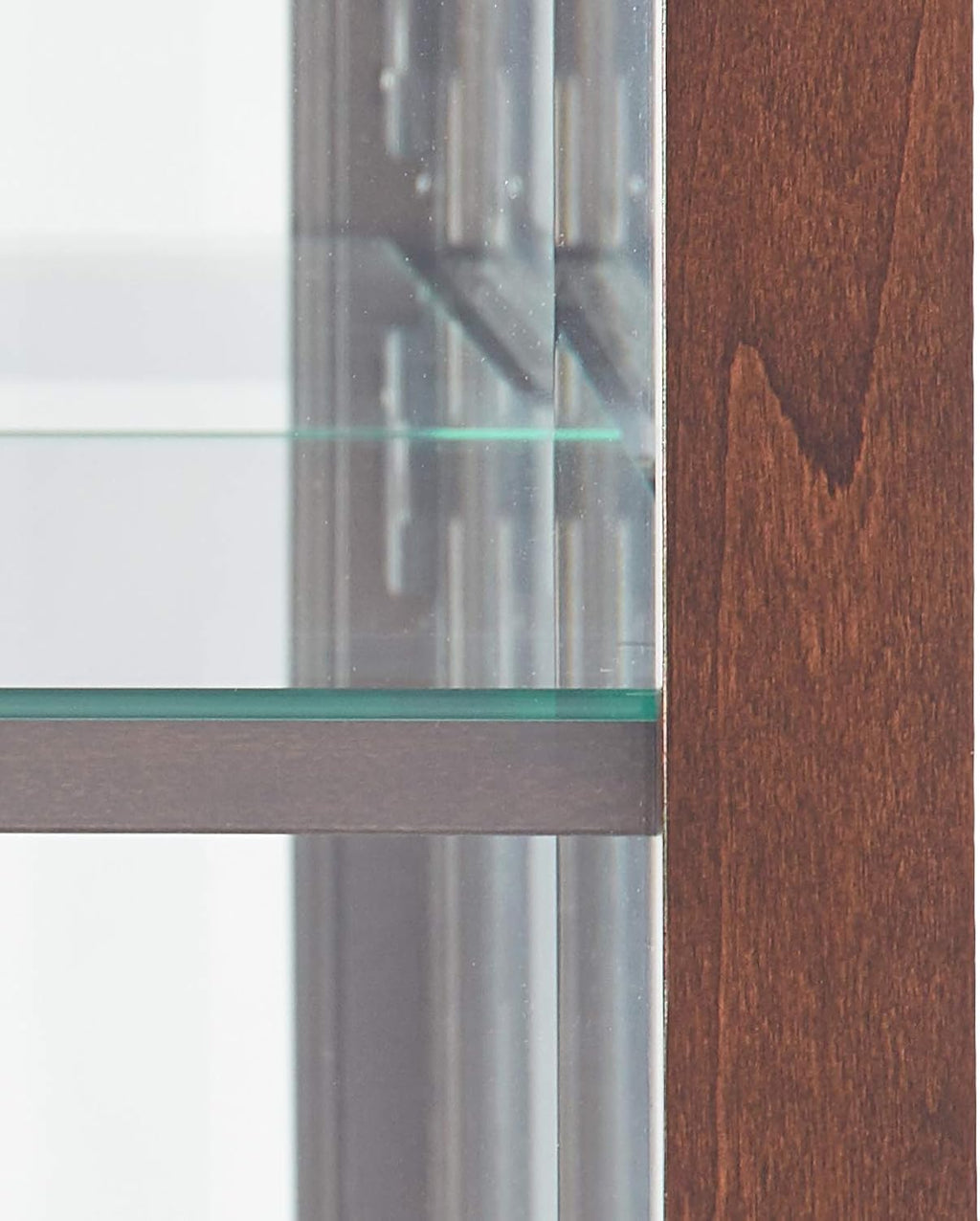 Espresso Curio Cabinet with Five Glass Shelves and Locking Door H365327