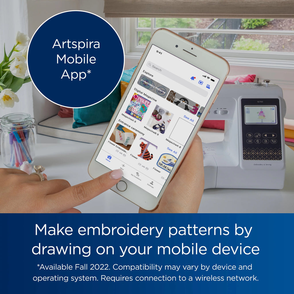Computerized Sewing & Embroidery Machine with Built-in Designs & Wireless Connectivity O6053