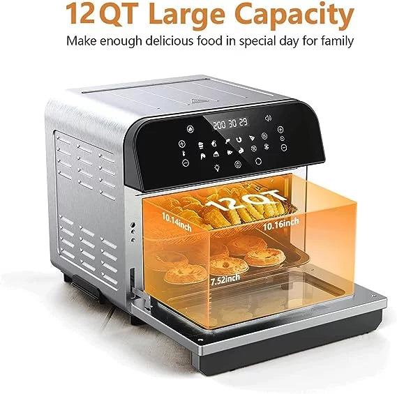 Silver 12QT Air Fryer Convection Oven S485